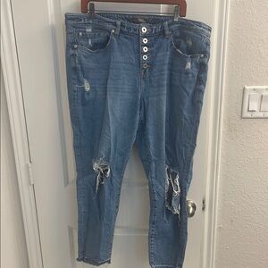 Torrid  Distressed Blue Jeans